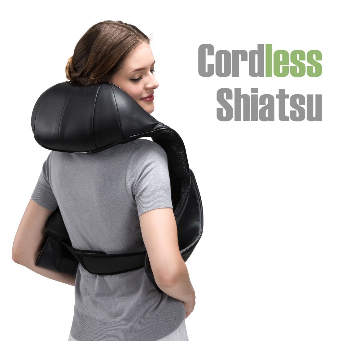Cordless Neck Back Massager. Pain Relief Muscles Kneading Shoulder Massager with Heat